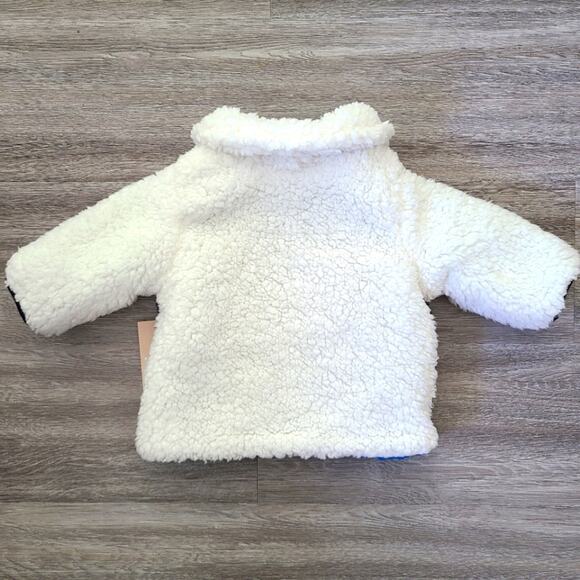 First Impressions faux sherpa reversible jacket Size 6-9 months - Picture 2 of 6